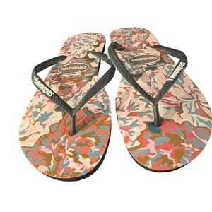 Havaianas Slim Petals Flip Flops Women's Floral Pattern Sandals, Size 11/12